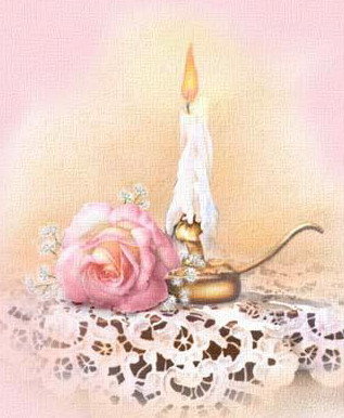 свеча с розой - нежно, свеча, розы, цветы - оригинал