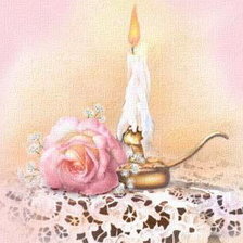 Схема вышивки «свеча с розой»