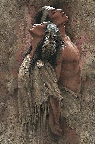 пара - люди, индейцы, америка, пара - оригинал