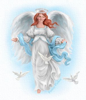 ангел с голубями - голуби, ангел - оригинал