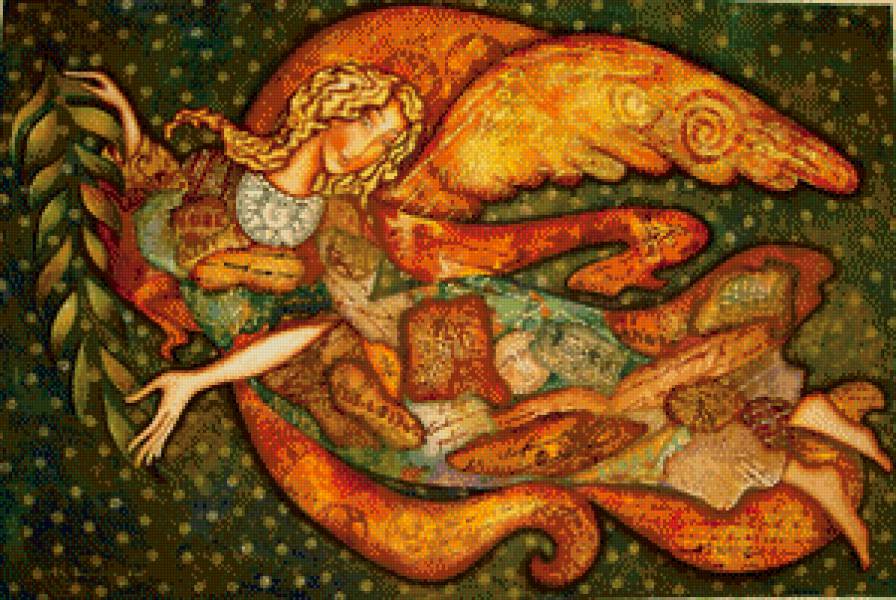 Ангел в узорах - ангел, девушка - предпросмотр