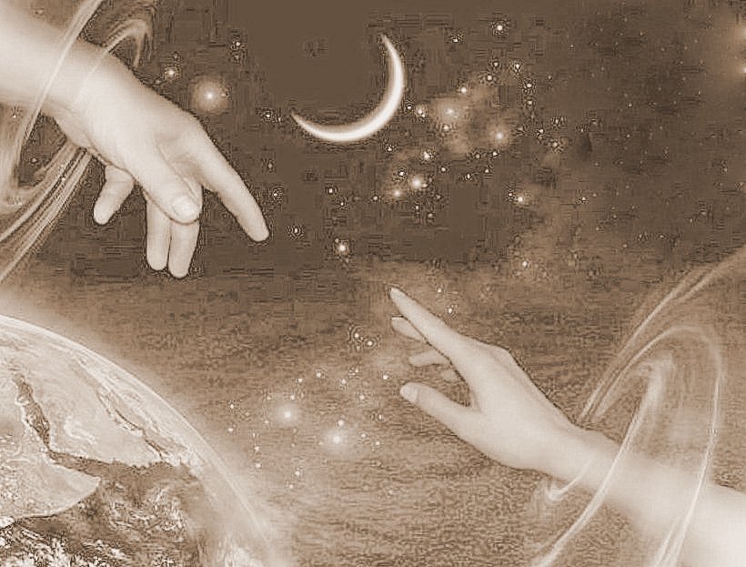 Единение - аллегория, монохром, фэнтези, сепия, романтика - оригинал