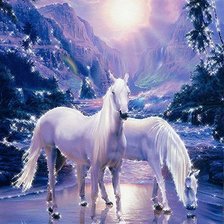 Схема вышивки «Белые лошади»