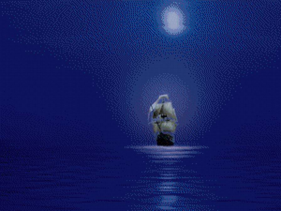 Парусник - горизонт, море. небо, парусник - предпросмотр