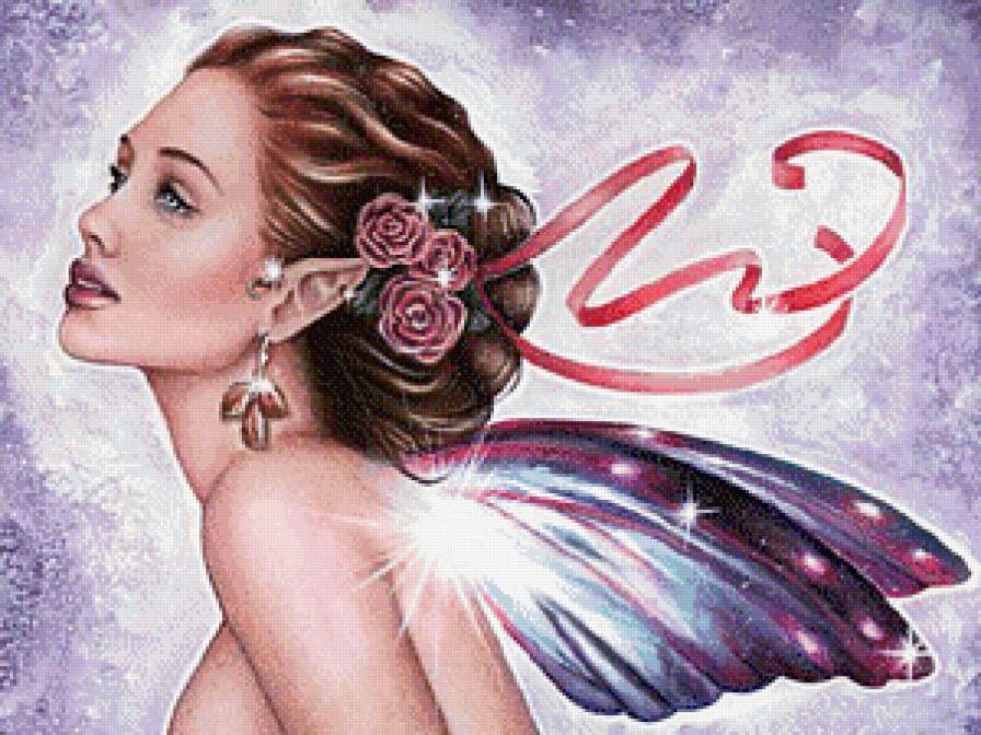 Крылья за спиной - ангел, любовь, девушка, картина, образ - предпросмотр