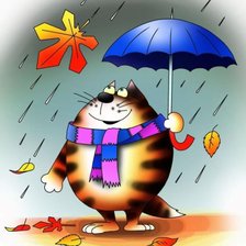 Кот под зонтиком