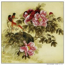 Схема вышивки «цветы и птицы»