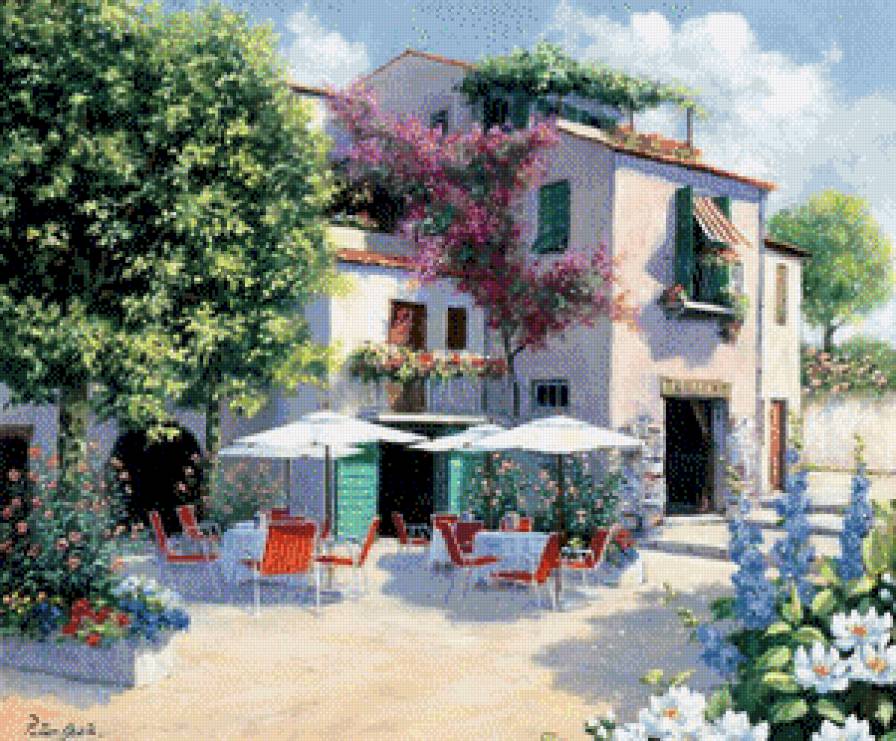 Петер Мош Кафе - пейзаж, картины, картина - предпросмотр