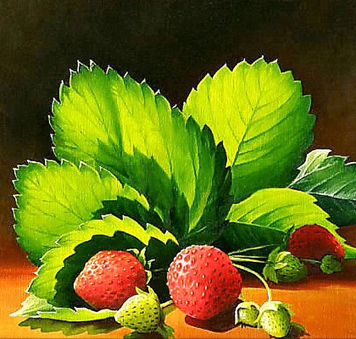 Клубника (живопись Варвара Хармон) - ягоды, живопись, клубника - оригинал