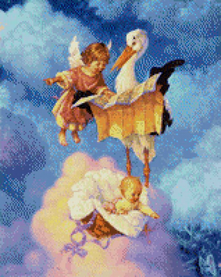 аист с ангелом - предпросмотр