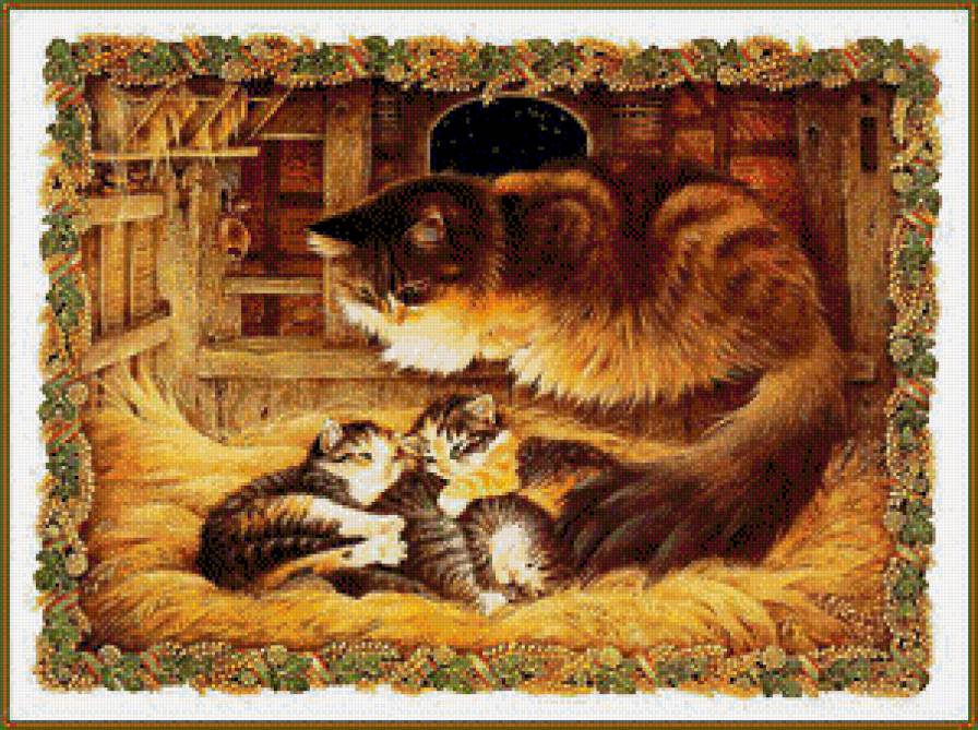 Любимая мама - котенок, кот, животные, кошки, звери, природа - предпросмотр