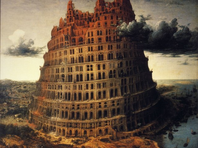Вавилонская-башня - живопись, картина, искусство - оригинал