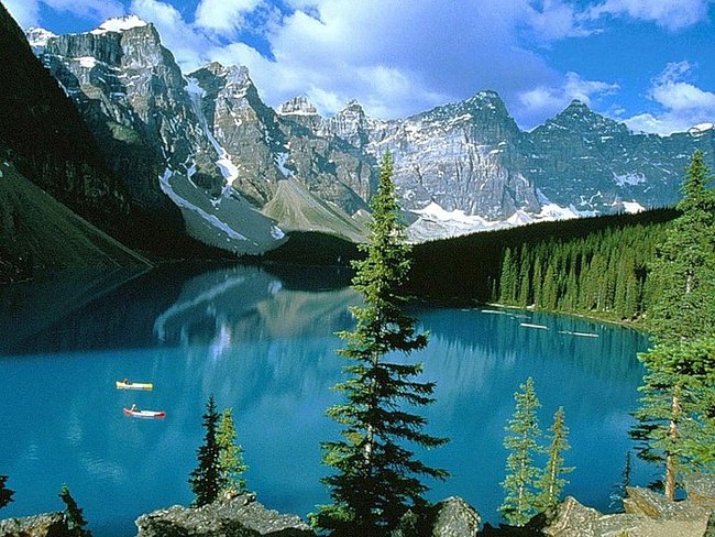 Прекрасное озеро - природа, озеро, лес, горы - оригинал