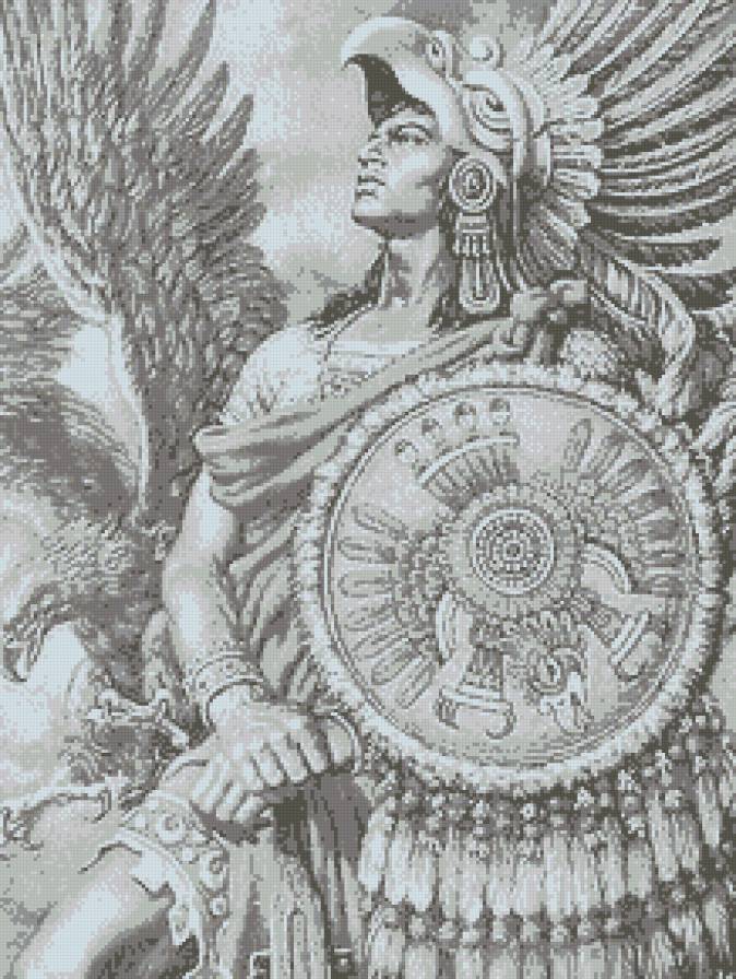 Вождь племени - монохром, воин, люди, мужчина - предпросмотр