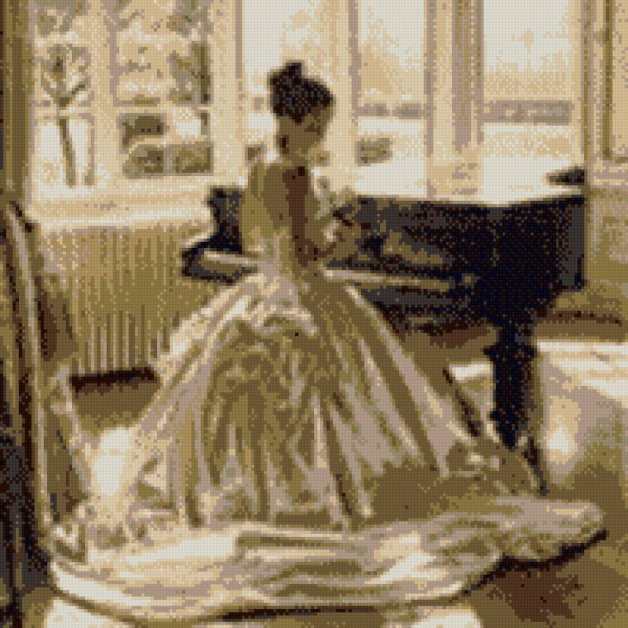 девушка у рояля - предпросмотр