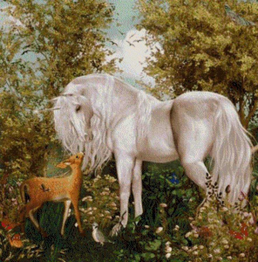 №516078 - кони, лошади, сказка, животные, легенда, единороги, миф - предпросмотр