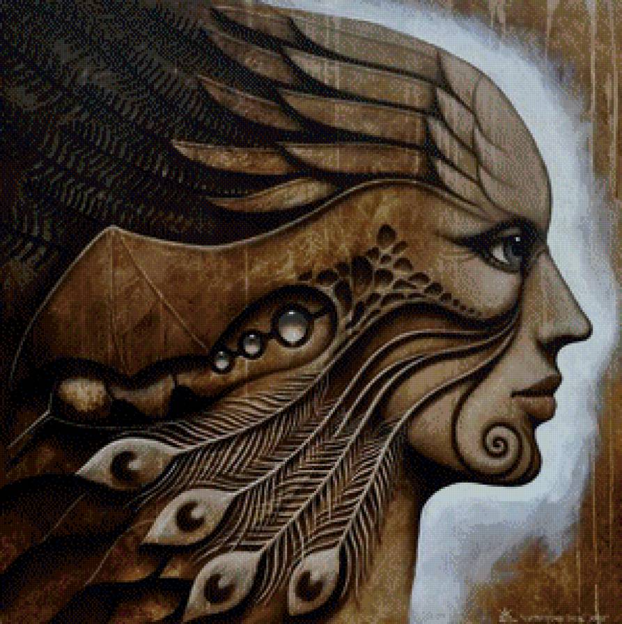 Девушка-птица - фэнтези, абстракция, девушка - предпросмотр