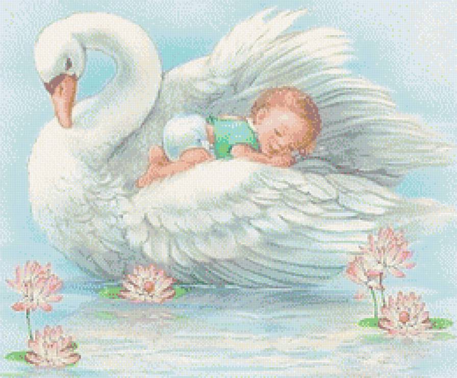 Сладкий сон - сказка, птицы, лебеди, дети, деткам - предпросмотр