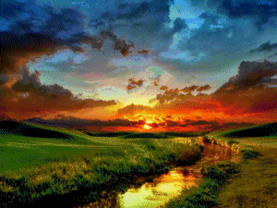 Закат - небо, закат, природа - предпросмотр