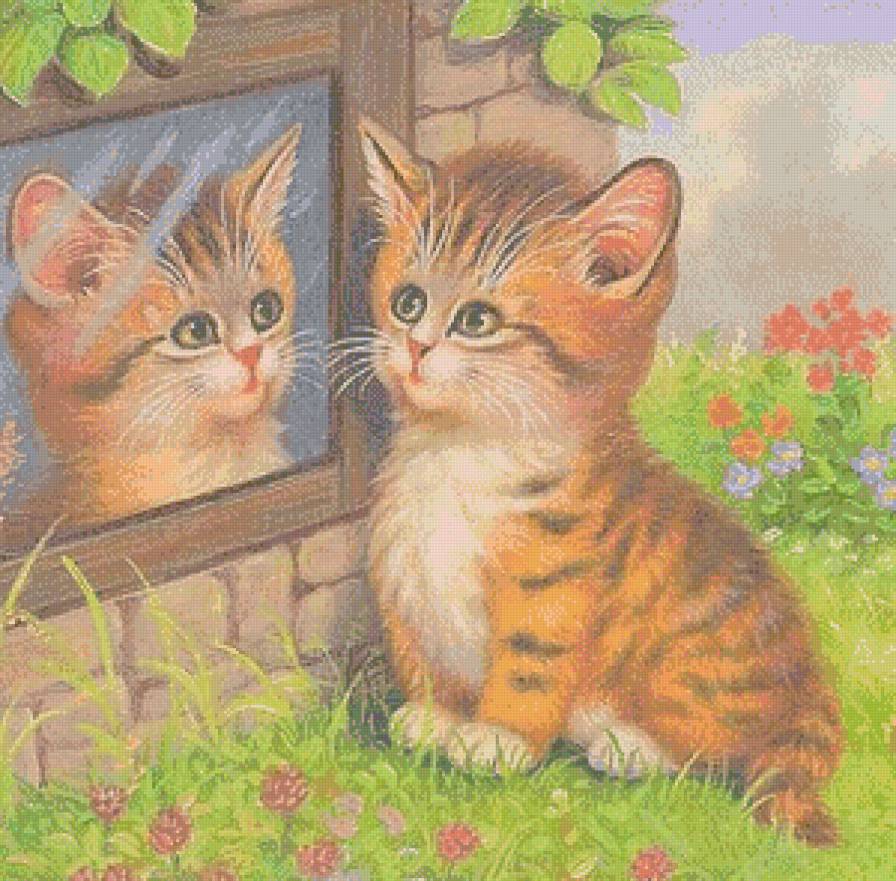 Отражение (большая) - деткам.детское, сказка, котенок, кошки, животные - предпросмотр