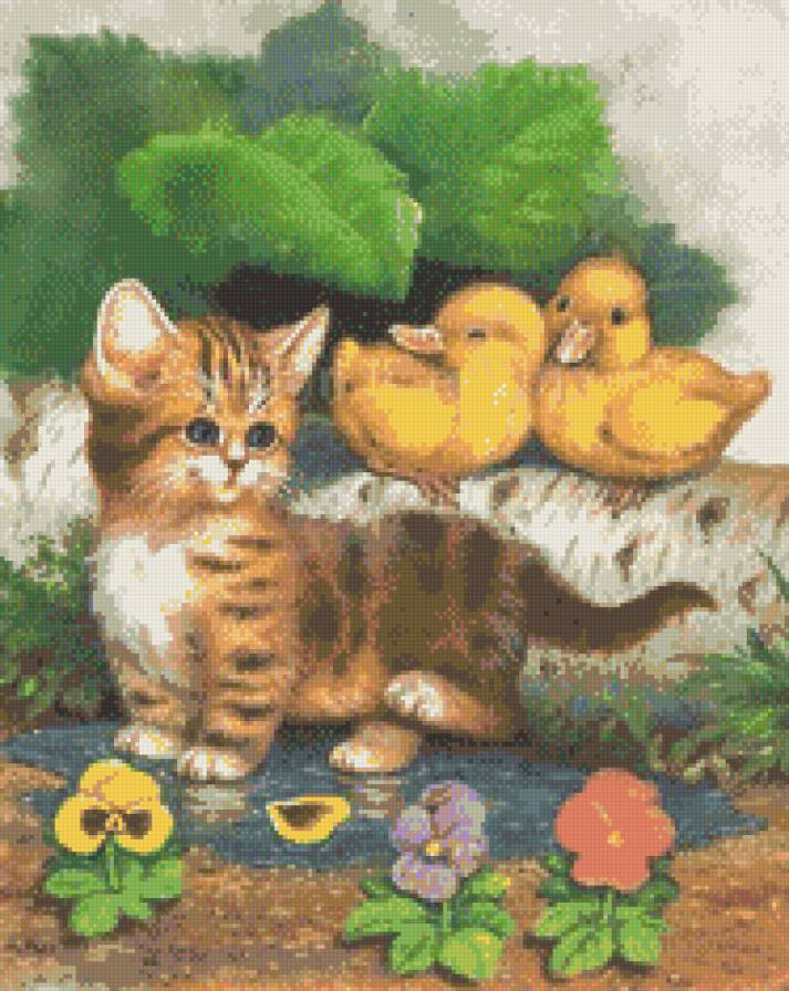 Цыплята и котенок (маленькая) - сказка, детское, деткам, цыплята, котенок - предпросмотр