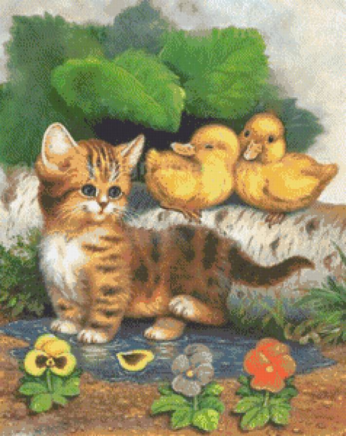 Цыплята и котенок (большая) - сказка, деткам, котенок, детское, цыплята - предпросмотр