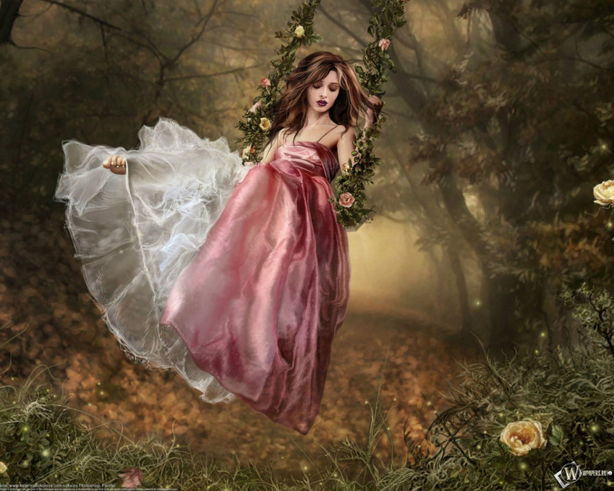 №516464 - качели, девушка - оригинал