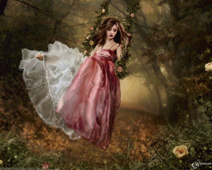 №516464 - качели, девушка - предпросмотр