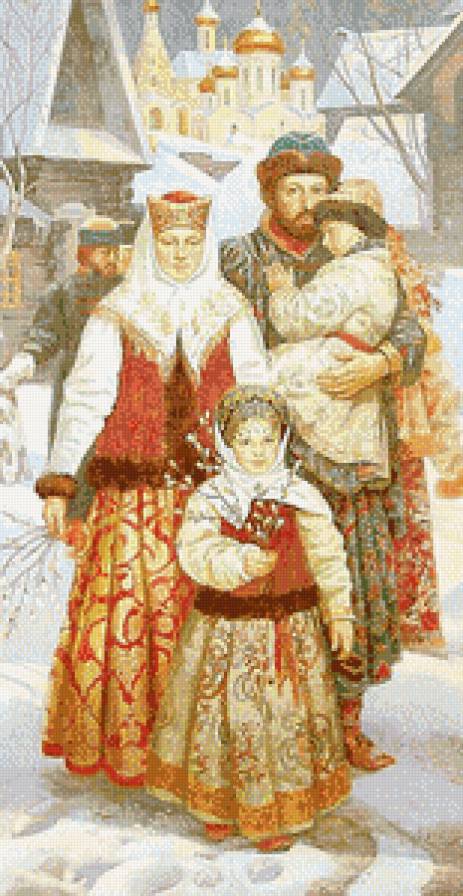 Великая Русь (живопись) - люди, семья, зима, праздники, пейзаж, живопись - предпросмотр