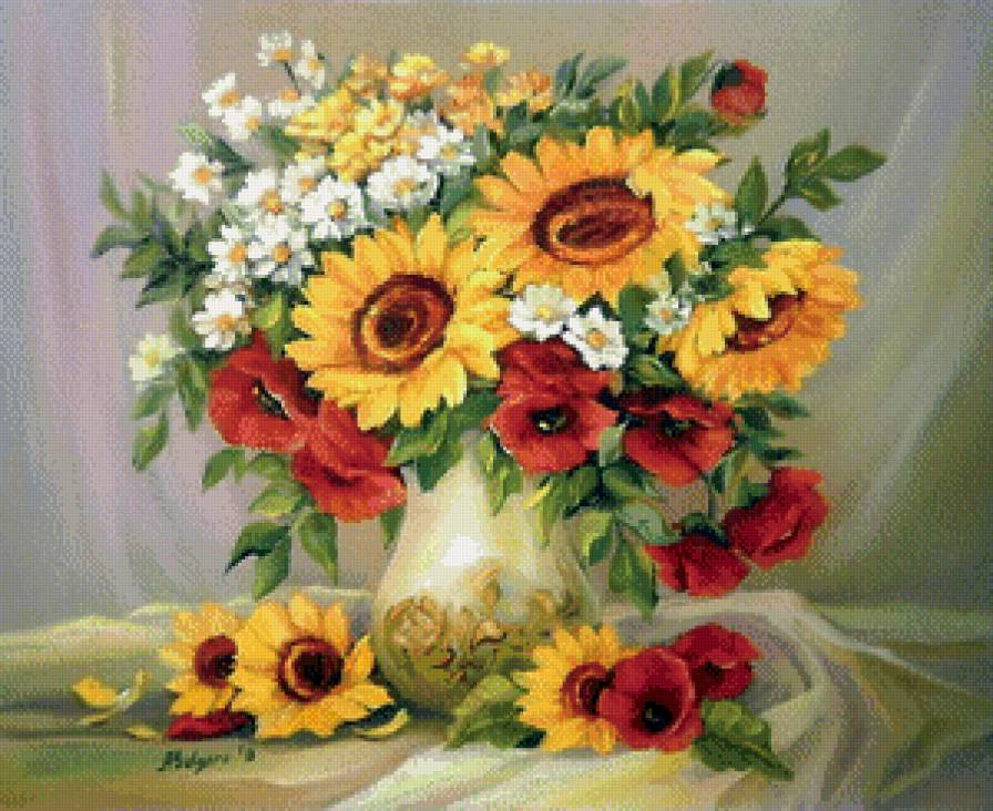 букет подсолнухов - подсолнухи, букет - предпросмотр