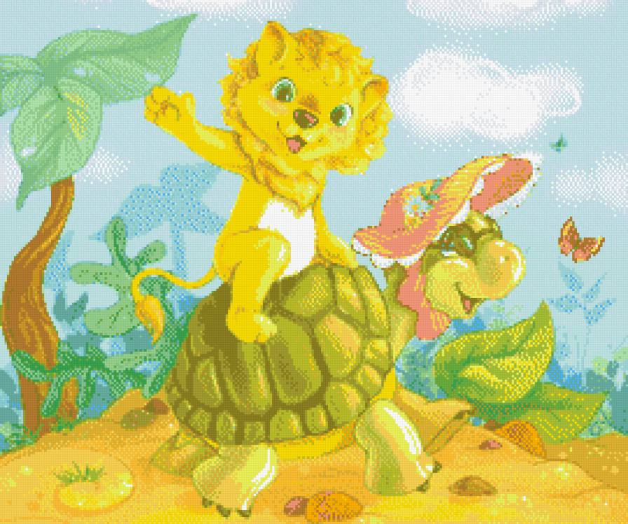 Черепаха и львенок - деткам.мультики, львенок, детское, черепаха - предпросмотр