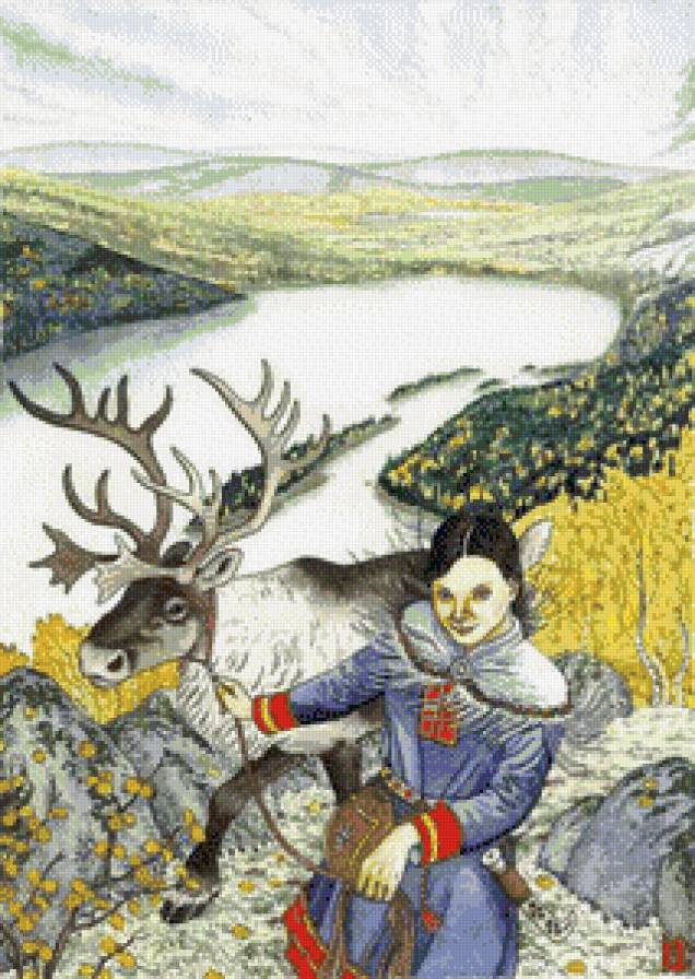 Саамская девушка по картине Николая Фомина - женский образ, девушка - предпросмотр