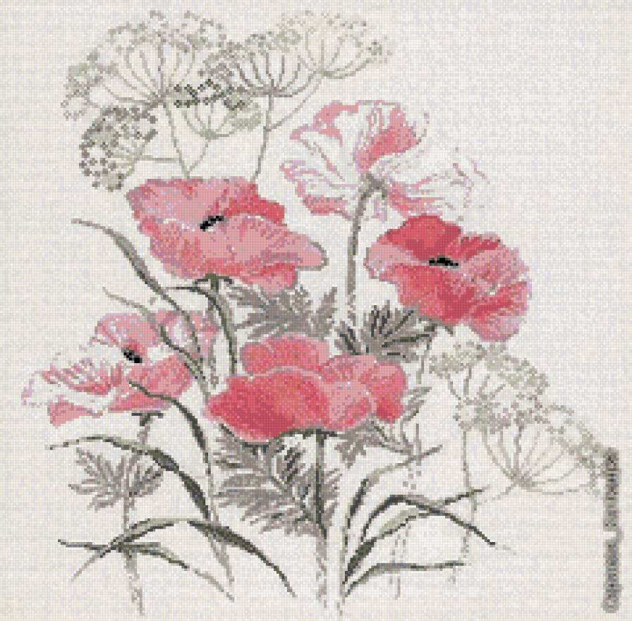 маки - панно, маки, картина - предпросмотр