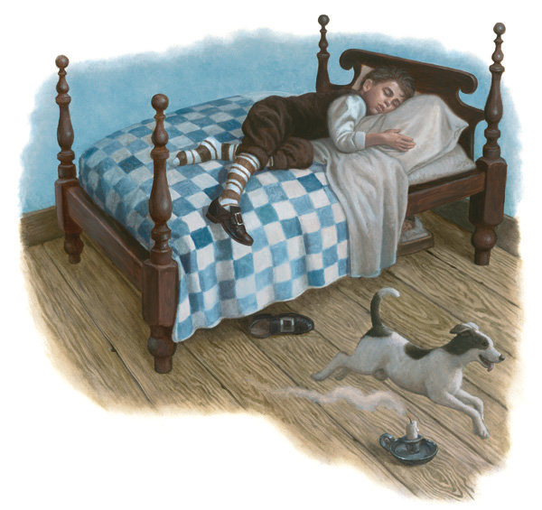 серия "дети с живностями" - мальчик.собака - оригинал