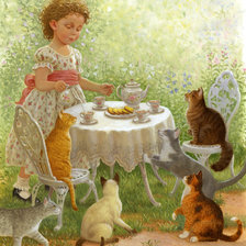 Схема вышивки «серия "дети с живностями"»