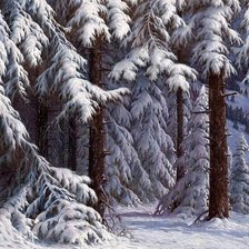 Оригинал схемы вышивки «зимний лес 2» (№517135)