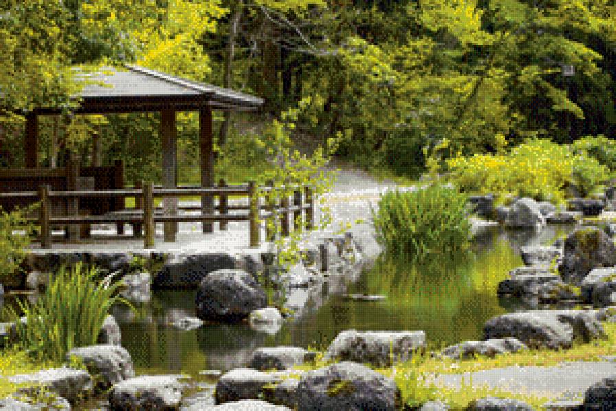 Пейзаж - деревья, природа, лес, вода, река, горы - предпросмотр