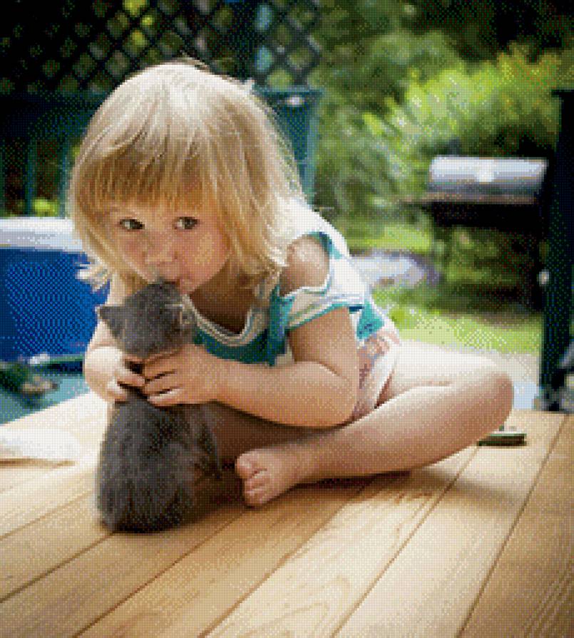 Киса - дети, котята - предпросмотр