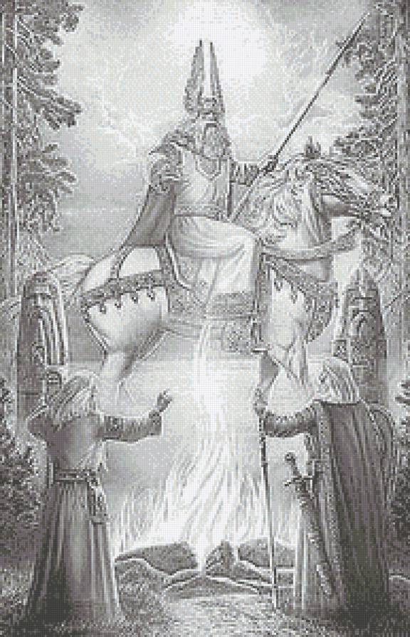 Русь Великая...Явление Сварога - история, монохром, живопись - предпросмотр