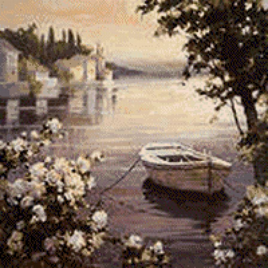 залив - лодка, залив - предпросмотр