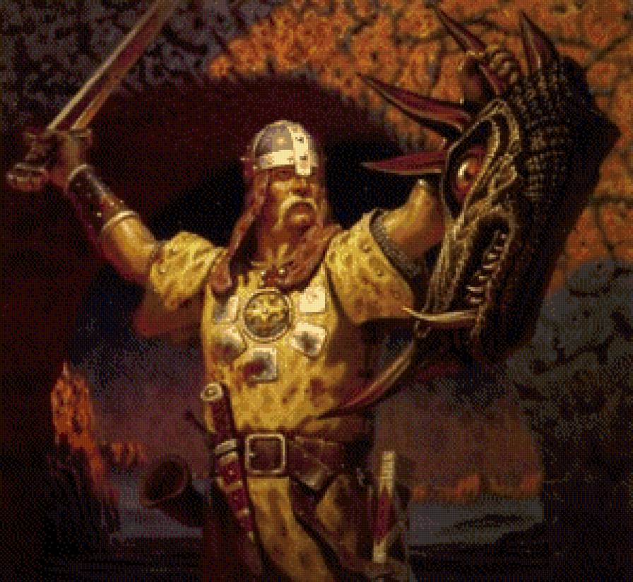 Русь Великая... "Иван вдовий сын" (живопись- Ольшанский) - мифы, былины, история, воин, люди, картины, живопись - предпросмотр