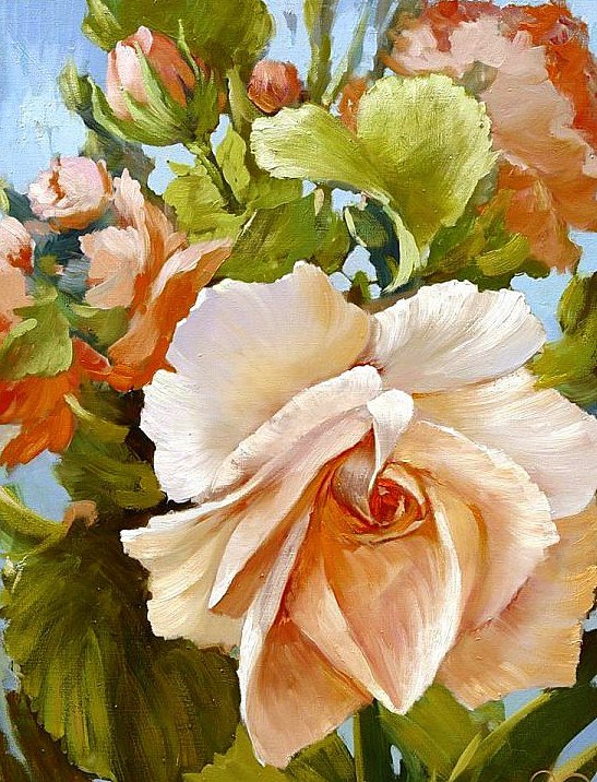 Роза (живопись) А.Горцевич - цветы, живопись, розы - оригинал