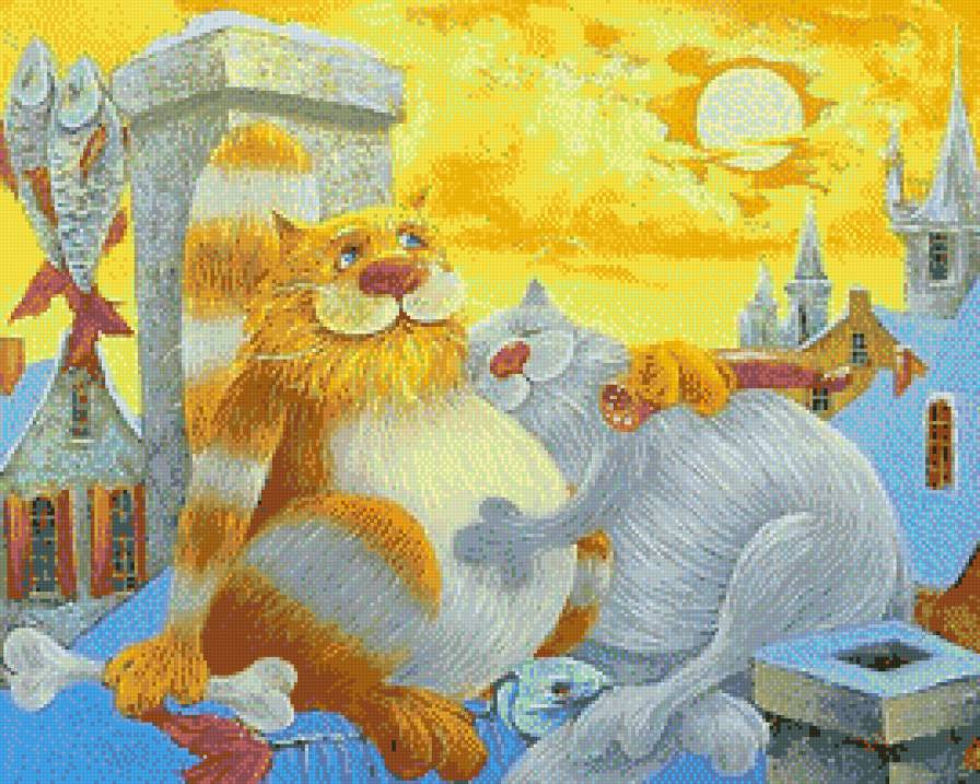 Чтоб мы так жили... - пара, животные, юмор, кошки - предпросмотр