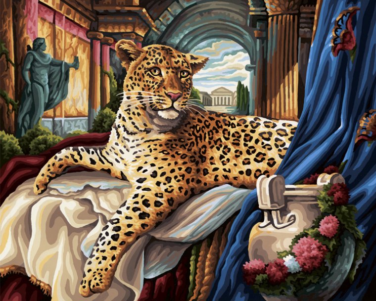 римский леопард - картины, картина, хищники - оригинал