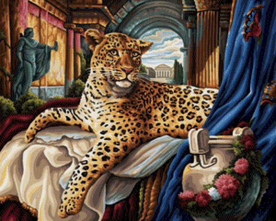 римский леопард - картины, хищники, картина - предпросмотр