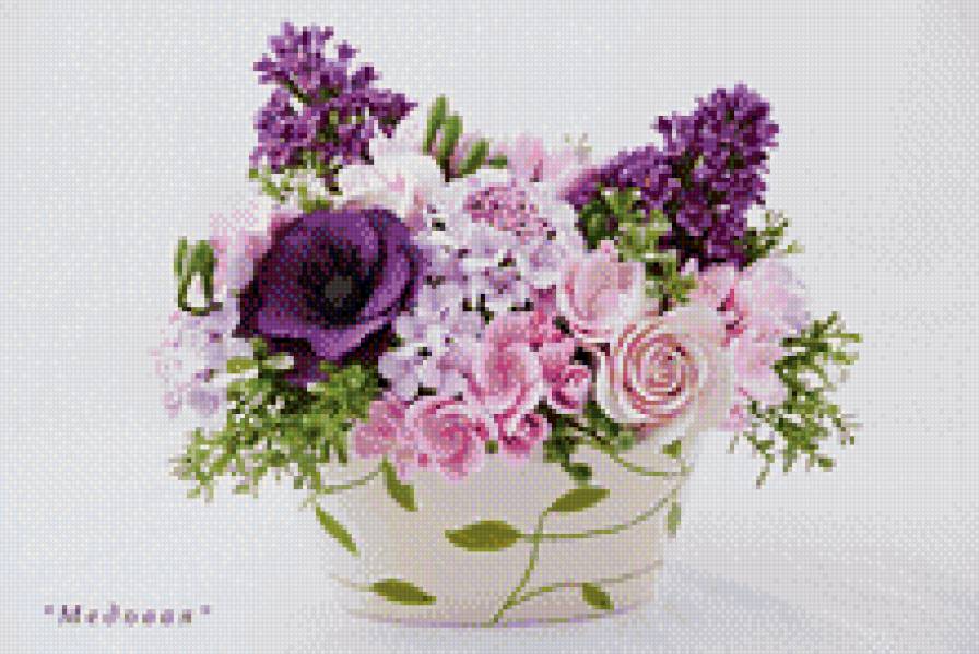 Корзинка с цветами - цветы - предпросмотр