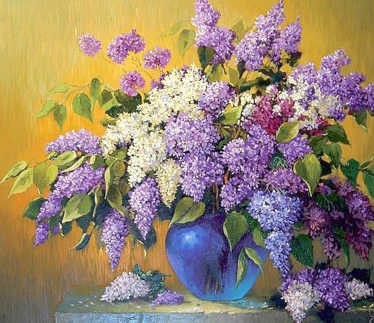 Сирень в вазе - ваза, сирень, цветы, букет - оригинал