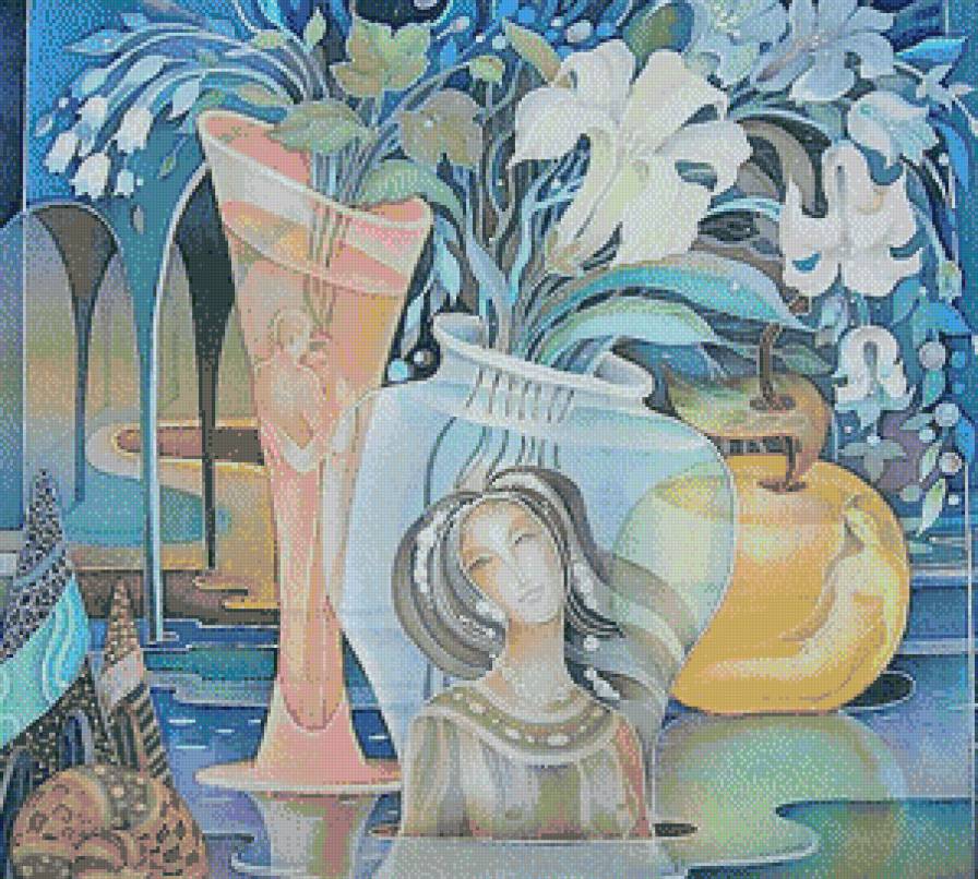 Фэнтези   (батик Любови Тощеевой) - фэнтези, батик, люди, живопись, картины - предпросмотр