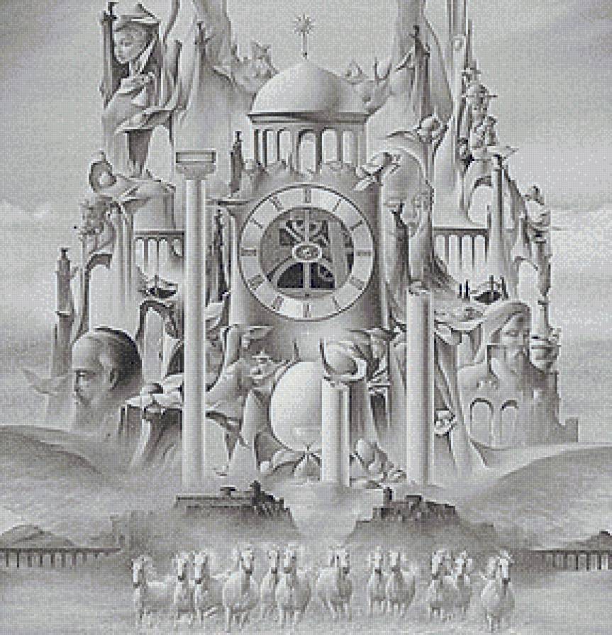 Мир фантазий и грез... - иллюзии, живопись, картины, фэнтези, монохром - предпросмотр