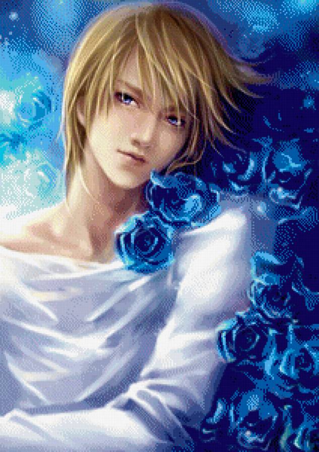 красавчик - розы, цветы, аниме, парень, мужчина - предпросмотр